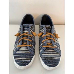 Womens slip on blue/white sperrys shoes